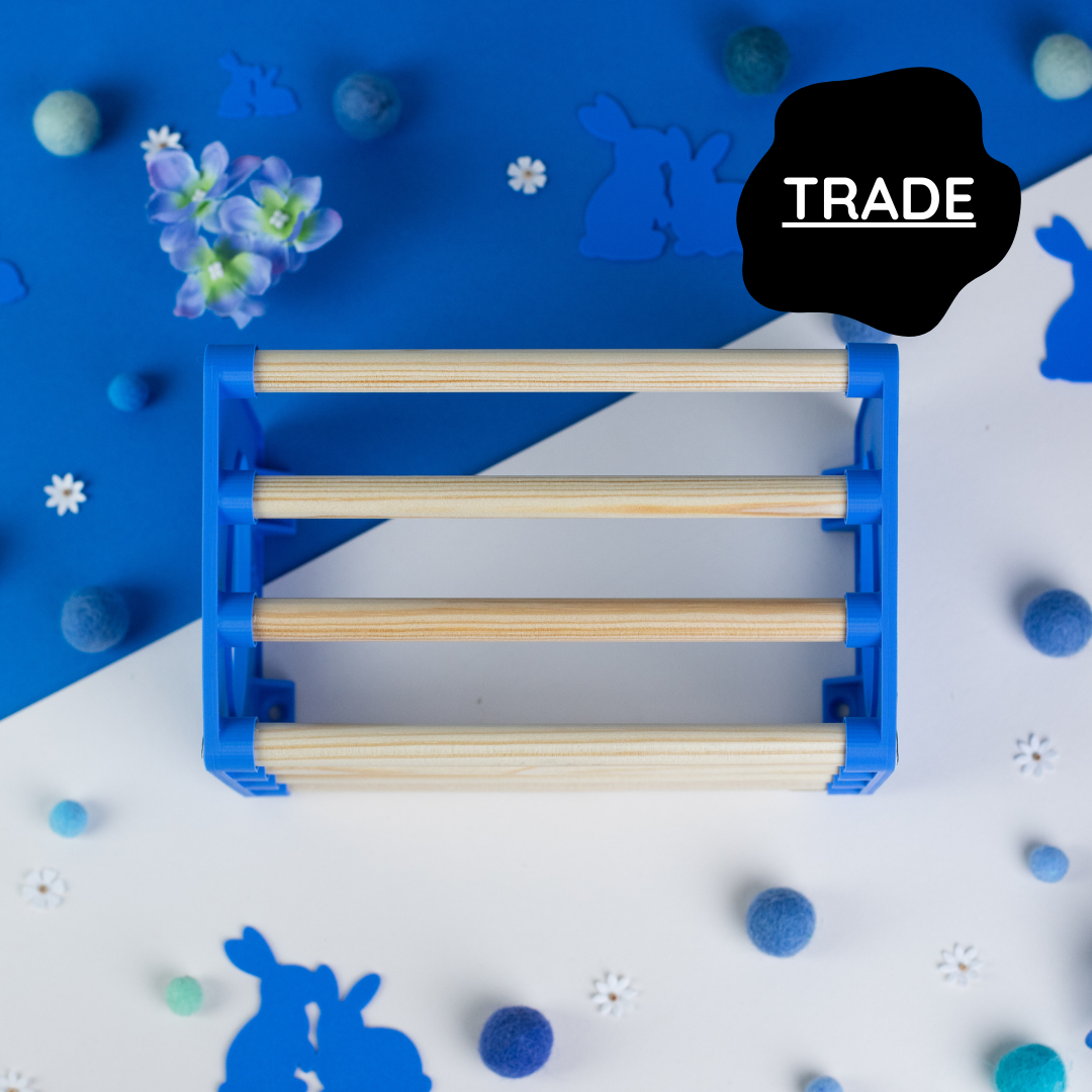 SINGLE Cage Mounted Hay Rack - Sky Blue - TRADE